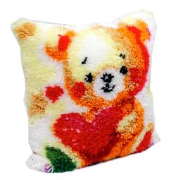 JACAROU - HOUSSE DE COUSSIN OURSON (TEDDY BEAR) - POINTS NOUÉS